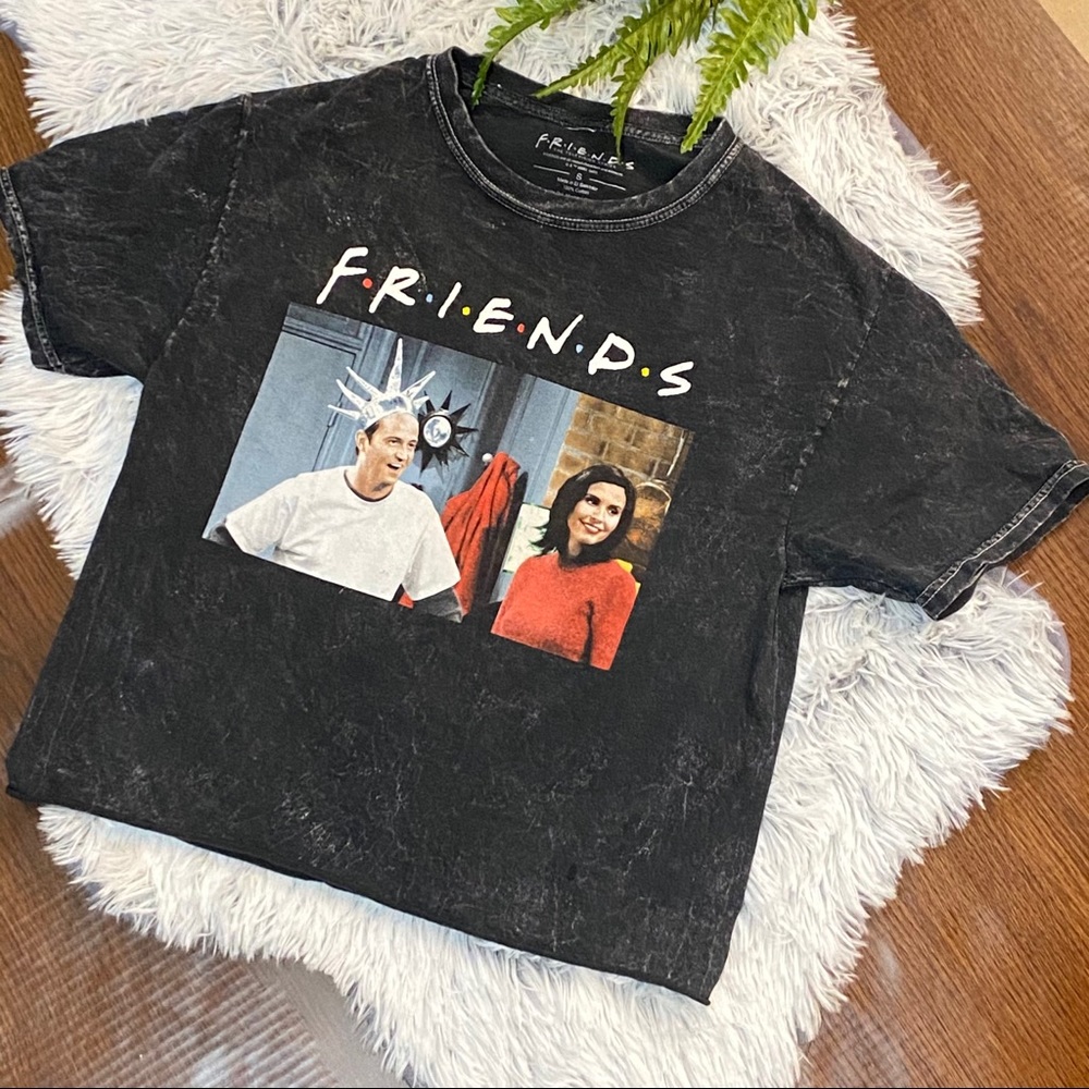 FRIENDS vintage wash Crop T-shirt Chandler Monica
